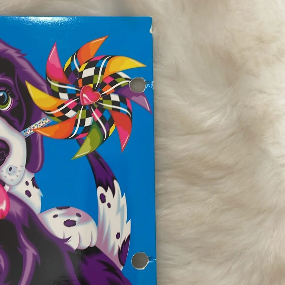 Vintage Lisa Frank folder Violet and Velvet Dog Dogs Colorful Spaniels